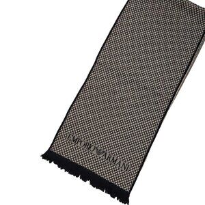 EMPORIO ARMANI Vintage Diamond Check Black & Cream Scarf VWT